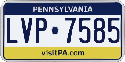PA license plate LVP7585