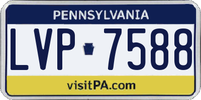 PA license plate LVP7588