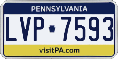 PA license plate LVP7593