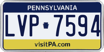 PA license plate LVP7594