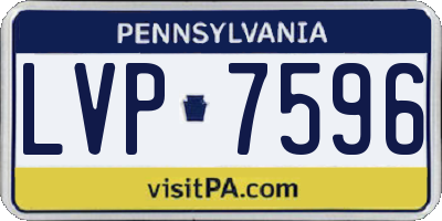 PA license plate LVP7596