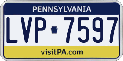 PA license plate LVP7597