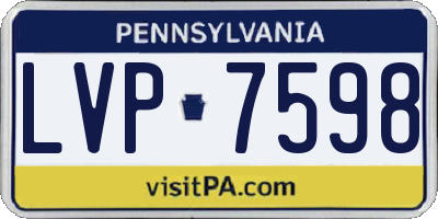 PA license plate LVP7598