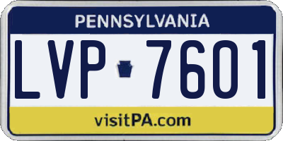 PA license plate LVP7601