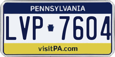 PA license plate LVP7604