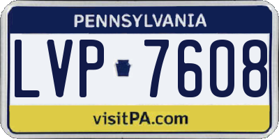 PA license plate LVP7608