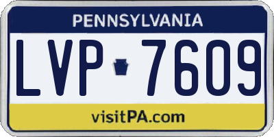 PA license plate LVP7609