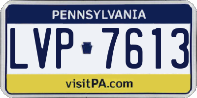 PA license plate LVP7613