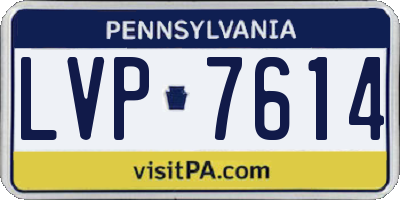 PA license plate LVP7614