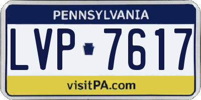 PA license plate LVP7617