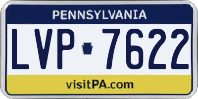 PA license plate LVP7622
