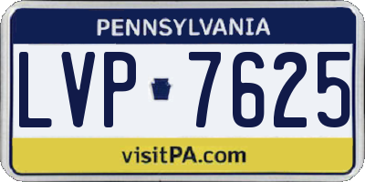 PA license plate LVP7625