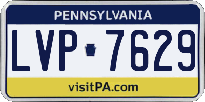 PA license plate LVP7629