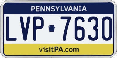 PA license plate LVP7630