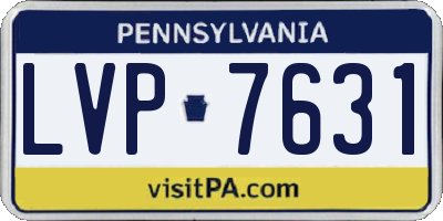 PA license plate LVP7631