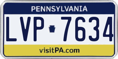 PA license plate LVP7634