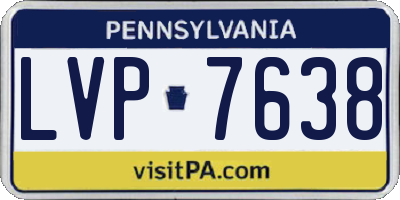 PA license plate LVP7638
