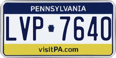 PA license plate LVP7640