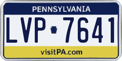 PA license plate LVP7641