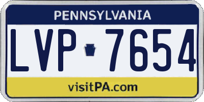 PA license plate LVP7654