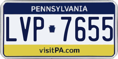 PA license plate LVP7655