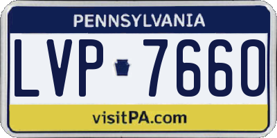 PA license plate LVP7660