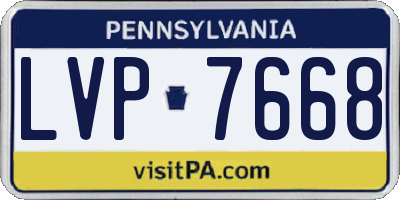 PA license plate LVP7668