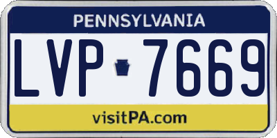 PA license plate LVP7669
