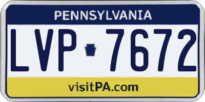 PA license plate LVP7672