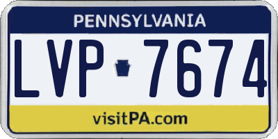 PA license plate LVP7674