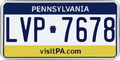 PA license plate LVP7678