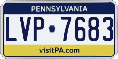 PA license plate LVP7683