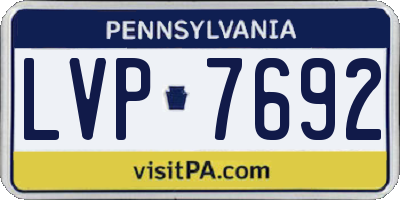 PA license plate LVP7692