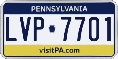 PA license plate LVP7701