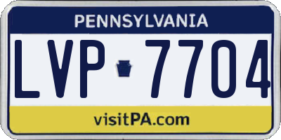PA license plate LVP7704