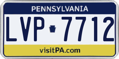 PA license plate LVP7712
