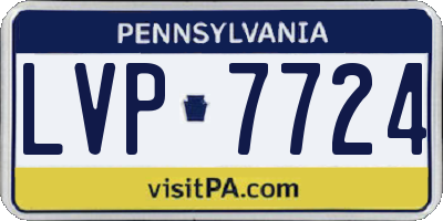 PA license plate LVP7724