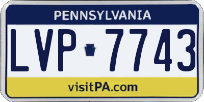 PA license plate LVP7743