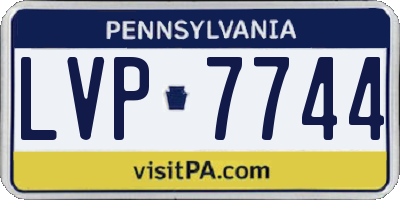 PA license plate LVP7744