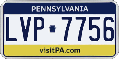 PA license plate LVP7756