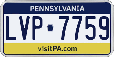 PA license plate LVP7759