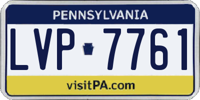 PA license plate LVP7761