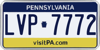 PA license plate LVP7772