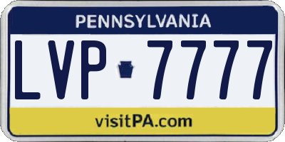 PA license plate LVP7777