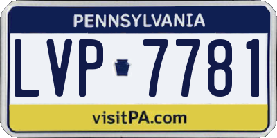 PA license plate LVP7781