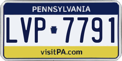 PA license plate LVP7791