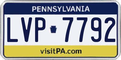 PA license plate LVP7792