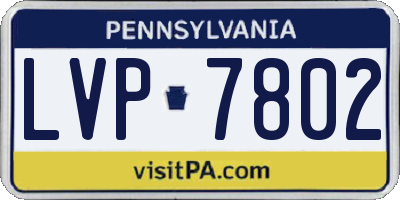 PA license plate LVP7802
