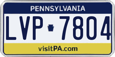 PA license plate LVP7804