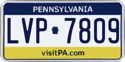 PA license plate LVP7809